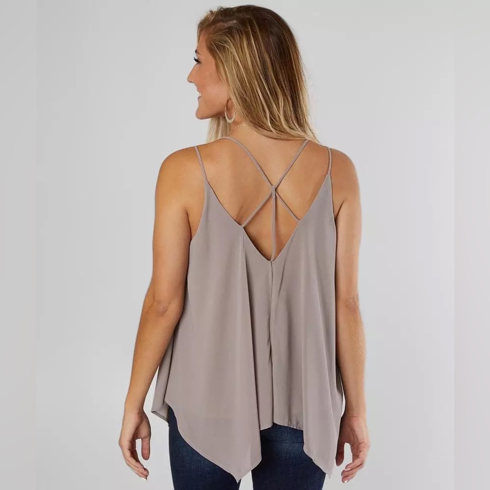 Daytrip Mauve Strappy Layered Tank Top Size: L - Picture 2 of 6